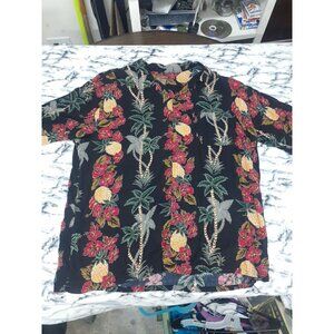 Pineapple Connection Mens Button Down All Over Print Floral Hawaiian Shirt